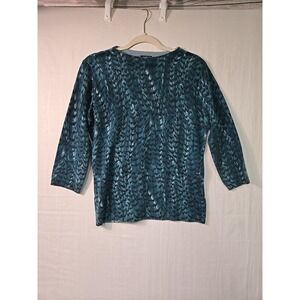 Talbots Audrey Cashmere Sweater Women's Large Petite? Green Leaf Knit Pullover